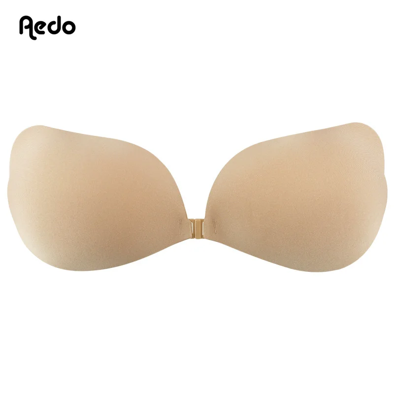 Aedo Magic Wing Push-up Invisible Self-adhesive Women Sticky Front Clasp Wire Free Breathable Reusable Nude Bra Backless 6005C