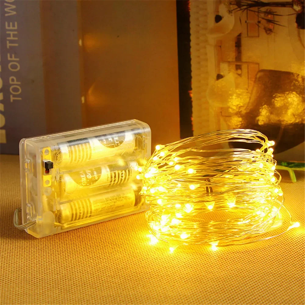 1M 2M 5M 10M Copper Wire LED String Lights Holiday Lighting Fairy Garland for Christmas Tree Wedding Halloween Party Decoration