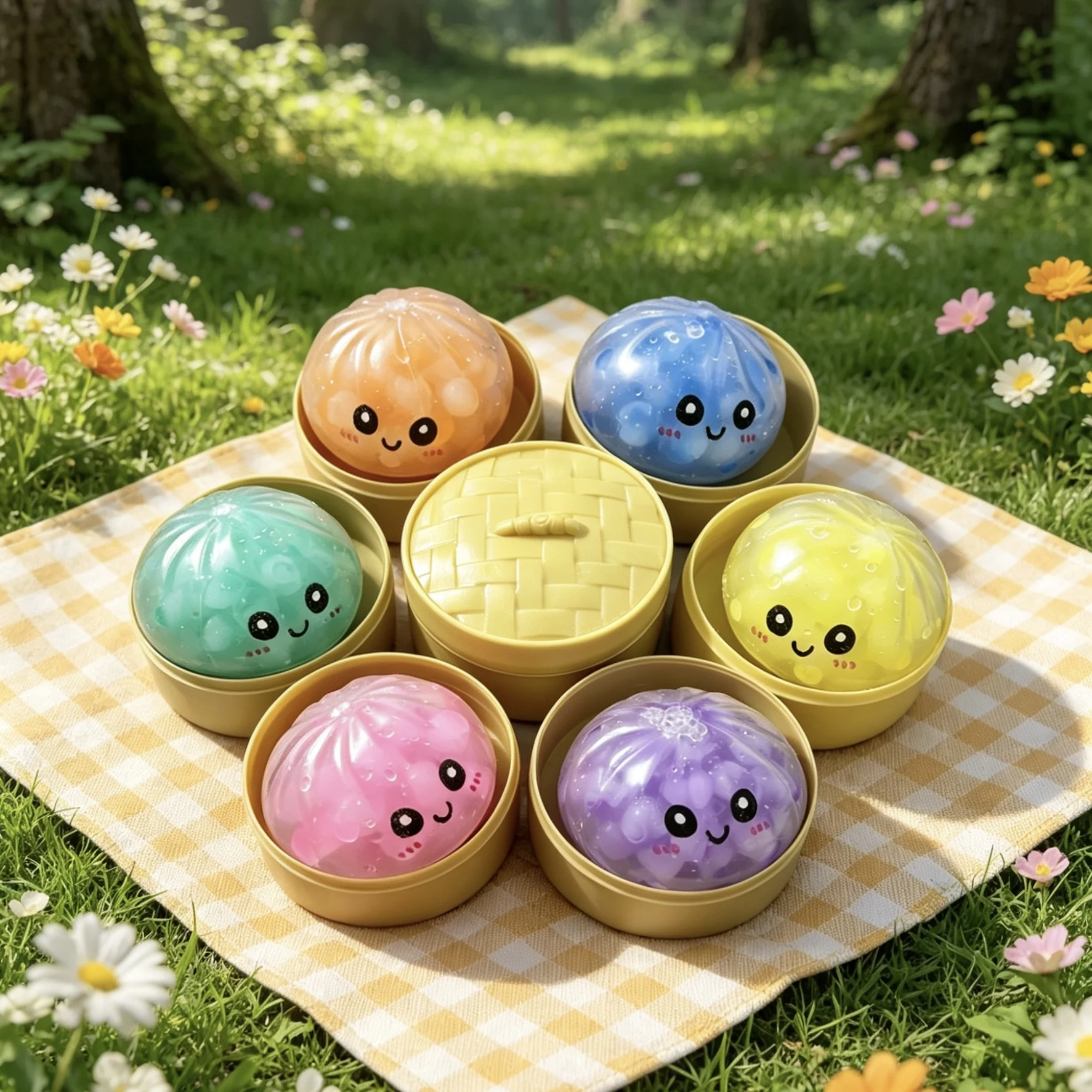 Dumpling Decompression Stress Relief Squish Balls - Reusable Relaxation Dough Toys for Home and Office Decor