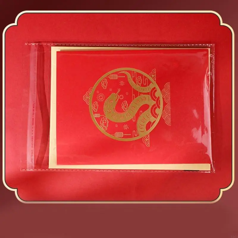 E06A Year Of The Snake Card 3D Chinese New Year Greeting Card for Festival Occasion