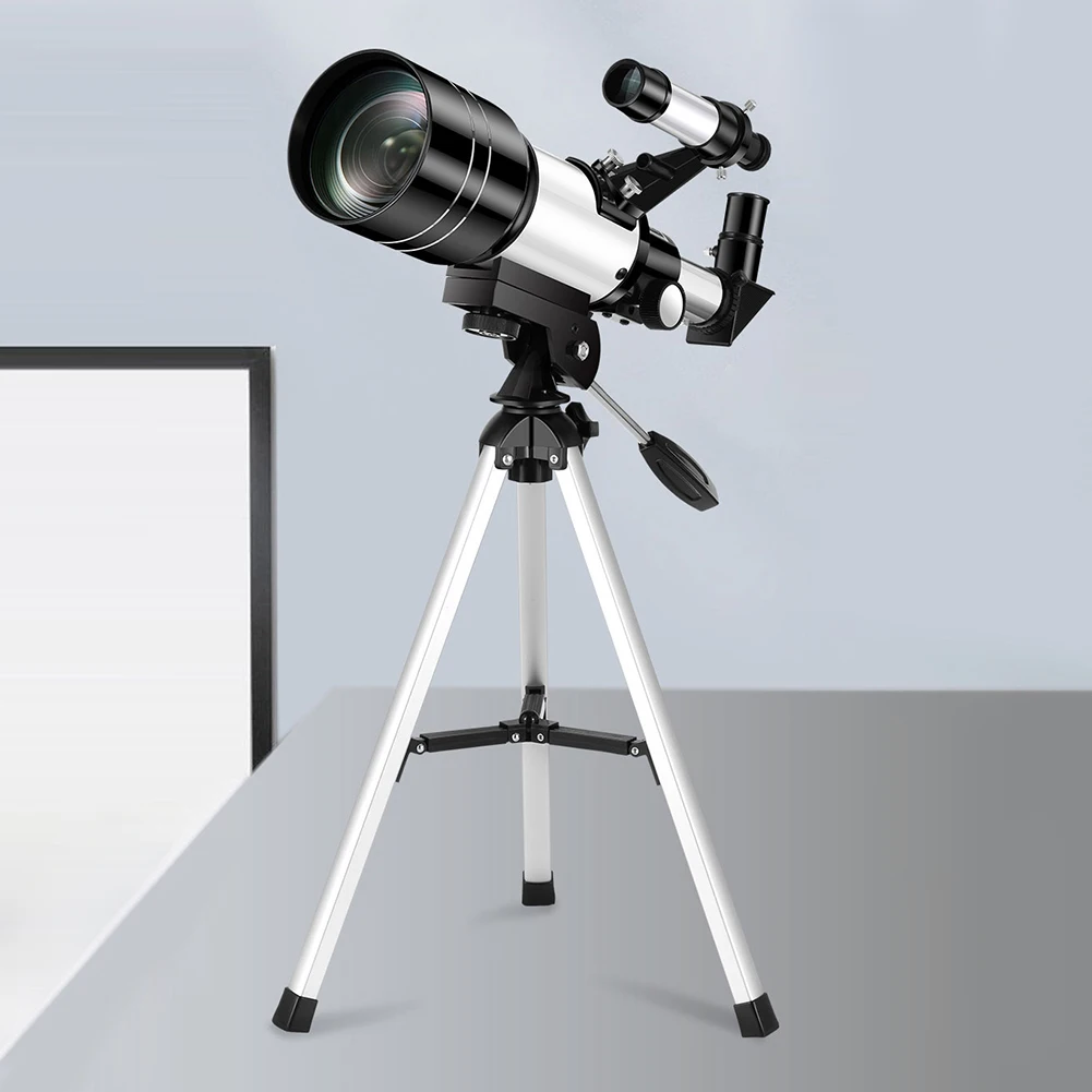 여행용 망원경, 휴대용 망원경, 조리개 굴절경, 천문학 초보자 선물, 300mm, 70mm