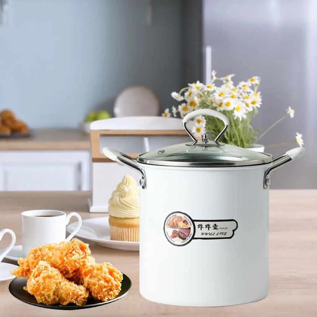 Japanese Style Deep Frying Pot with Handle & Lid 3.5L Nonstick Coating with Strainer Noodle Pot Oil Fryer for Fish Shrimp Fries Japanese Style Deep Frying Pot with Handle & Lid 3.5L Nonstick Coating with Strainer Noodle Pot Oil Fryer for Fish Shrimp Fries