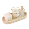 Travertine Stone Tray for Soap Dispenser Jewelry Perfume Natural Marble Decorative Tray for Bathroom Countertop Vanity Dresser 5