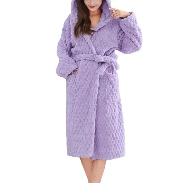 103741-0dbaec.jpg Robe de nuit à lacets absorbant l'eau pour femme, cardigan à capuche, longueur mi-aclf, chemise de nuit pour couple, peignoir pour lieu d'optique, sourire, hiver