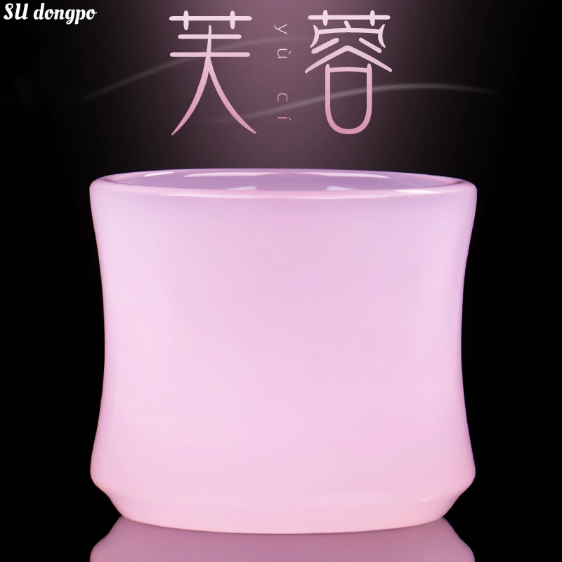 100ml Furong Jade Porcelain Tea Cup Sakura Pink Bamboo Joint Glass Large Capacity Teacup Chinese Style