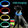 Multi-Color PVC LED Fiber Optic Dog Collar USB Rechargeable Night Safety Light 40/50/70cm Sizes Available Pet Collar1pc 6