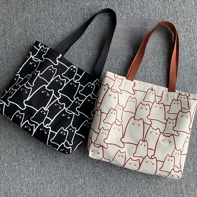 New Fashion Japanese Korean Style Large Capacity Student Simple Cute Literary Shoulder Bag Handheld Canvas Tote Bag