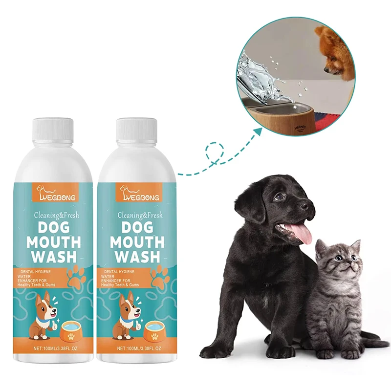 Pet Teeth Cleaning Pet Oral Cleaning Liquid Dental Stain Remover 100ml Teeth Freshener Natural Dental Mouth Wash