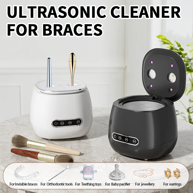 Ultralydsrenser til tandproteser og makeuppensler med timer_voghion.com