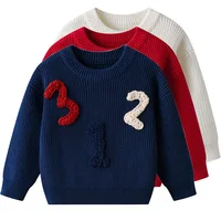 2025 New Autumn Children Clothing Baby Boys Girls Sweater 0-6Yrs Kids Pullover Sweater Casual Loose Embroidery Pullover Sweater