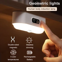 

Led Touch Night Light For Bedroom Wardrobe Mushroom Toile Wireless Flashlight Decor Corridor Lamp Rechargeable 5 Colors Dimming