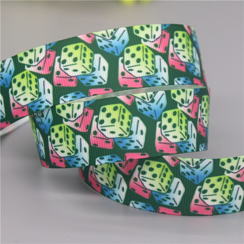 Chess Dice Skates Masters Piano Printed Grosgrain Ribbon Accessories Decoration Collar DIY Sewing Craft 50yards DHK S2610