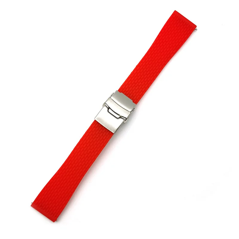 Silicone Quick Release Watch Strap with Folding Buckle – Versatile Rubber Replacement Band