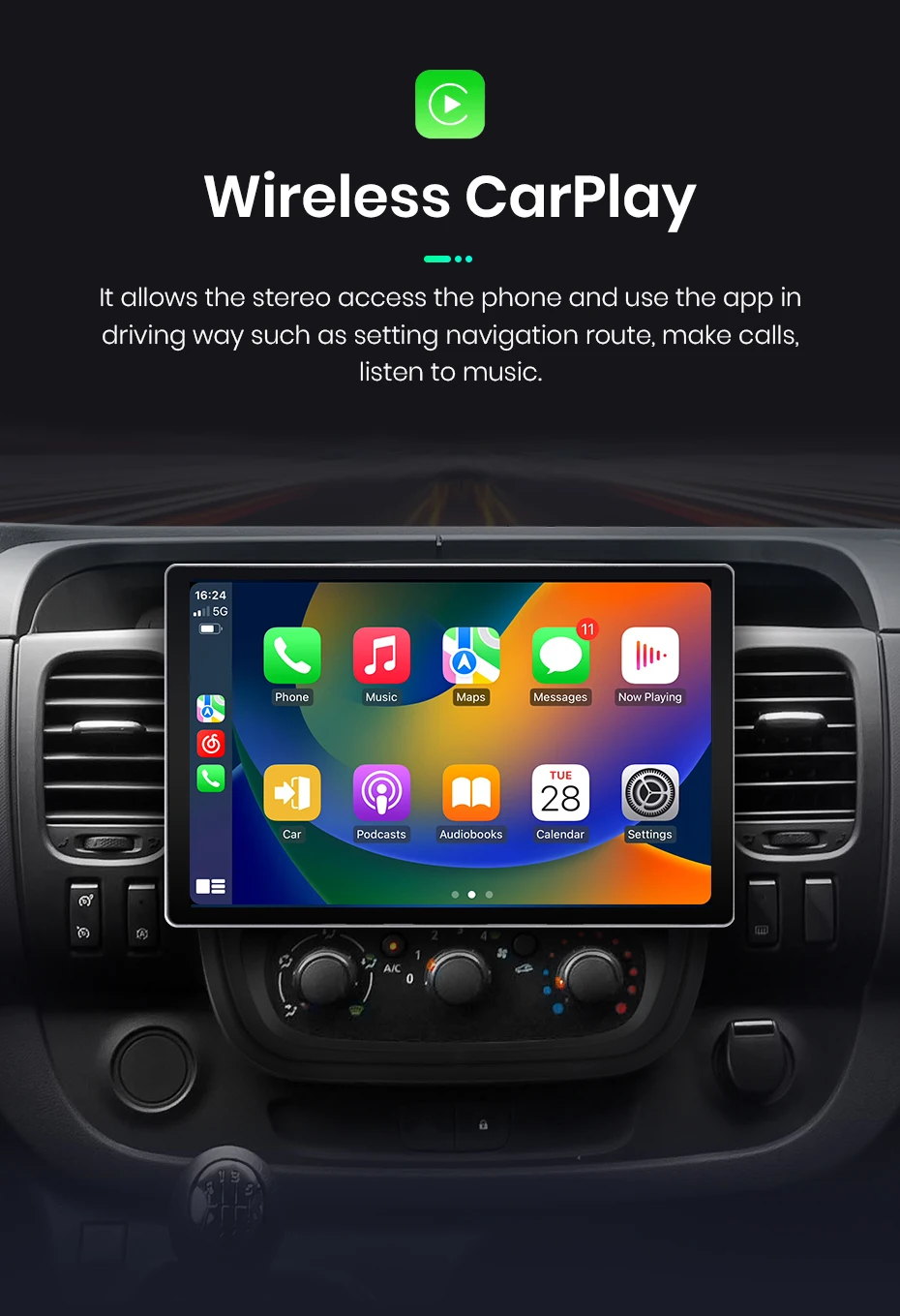 Junsun x7 max 13.1 "2k drahtloses Carplay Android Auto Autoradio für Renault Trafic 2016-2018 Multimedia Autoradio – Detail 13