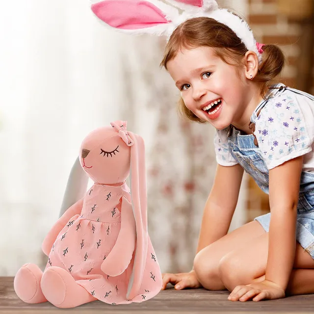Kawaii Long Ears Bunny Plush Stuffed Toys For Baby Girl Appease Doll Baby Sleeping Toy Soft Plush Toys Stuffed Animals Baby Toys 4