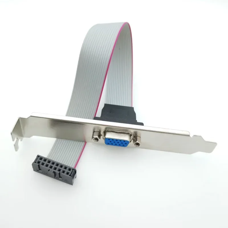 Mainboard Graphics Card VGA Interface 16Pin Female To 15Pin Host Case Bracket GPU Extension Cable 20cm