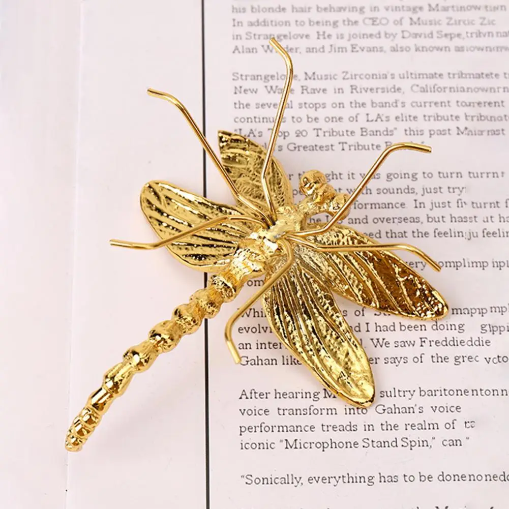 

Waterproof Pigments Decoration Metal Dragonfly Sculpture for Home Office Garden Decor Golden Ornament Figurine Dragonfly