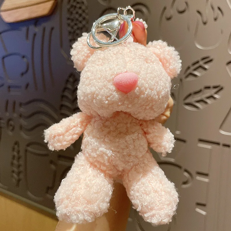 Cute GirlsBear Toy Keychain Hanging Women Plush Fur Cartoon Bear