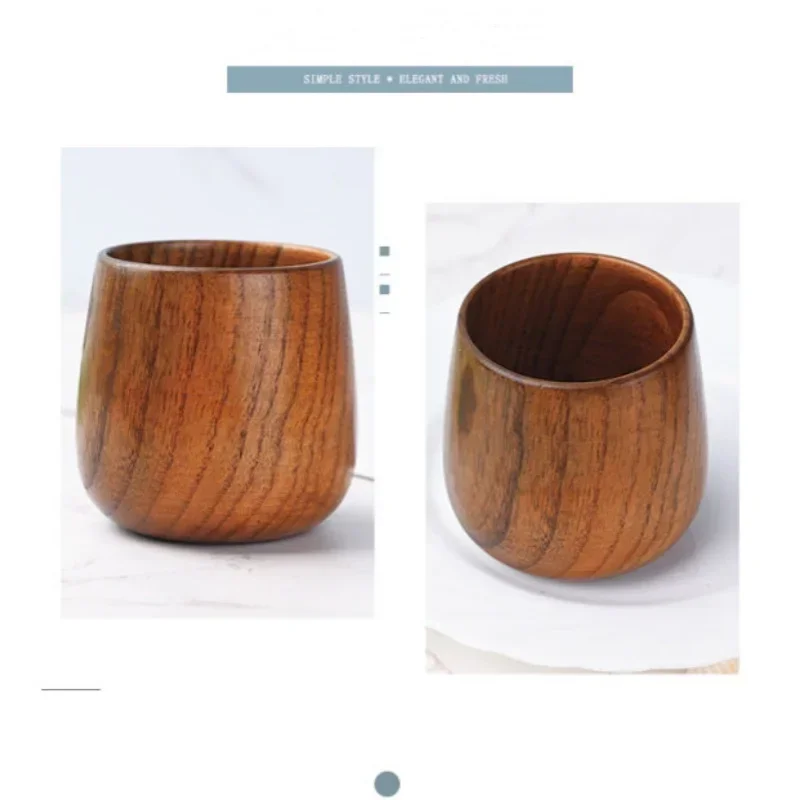 1Pcs 7.5X6.5cm 160ML Retro Handmade Natural Wooden Cup Jujube Wood Reusable Tea Cup Household Kitchen Supplies tea cup