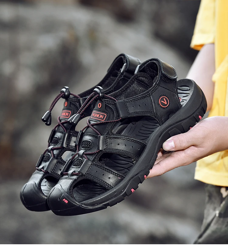 Protectcamel Genuine Leather Sandals Men Outdoor Sports - Uniqwear