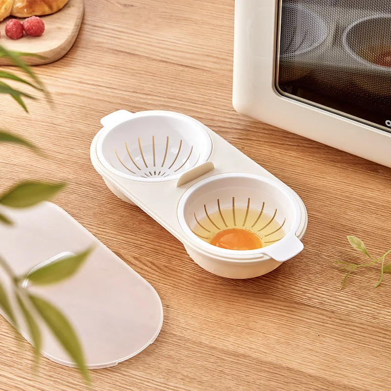 

Egg Poachers Perfectly Cooked Egg Boiler Cup , Egg Skillet Kitchen Steamed Egg Cooker Set , Double Cooking Tools Microwave Oven
