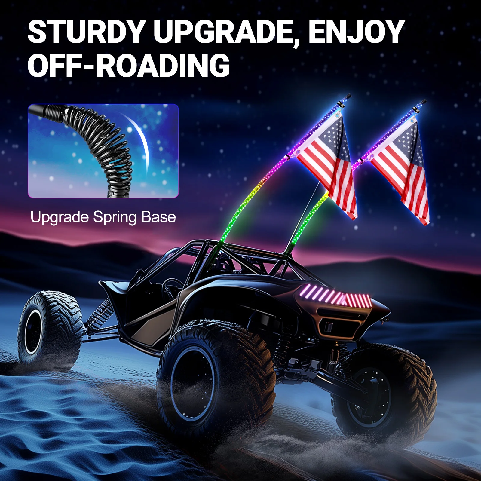 Waterproof LED Whip Light for Offroad ATV UTV RZR
