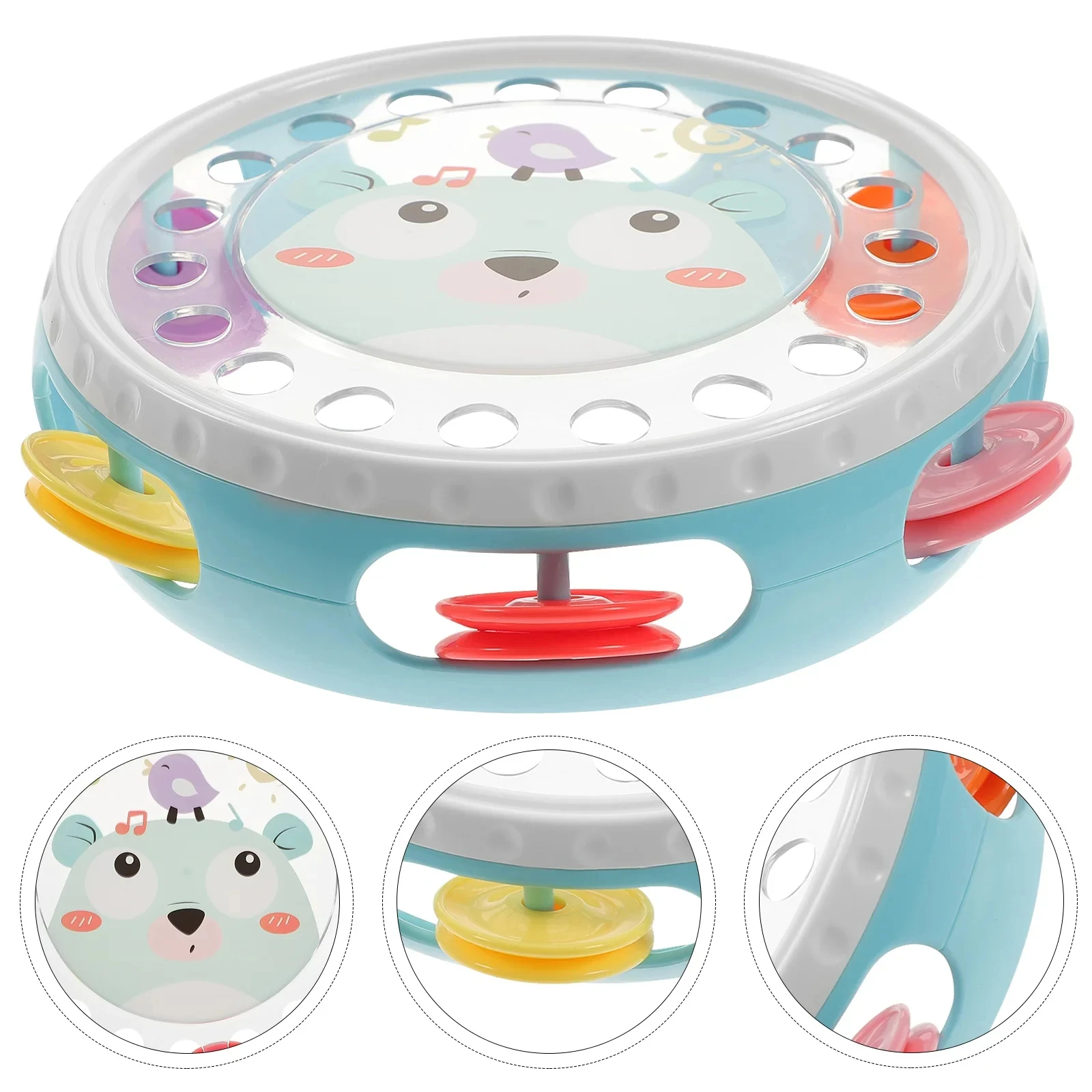 Baby Toys 0 12 Months Cartoon Musical Instruments Clapping Tambourine Hand Shaking Rattle Montessori Educational Hand Drum Toys 3
