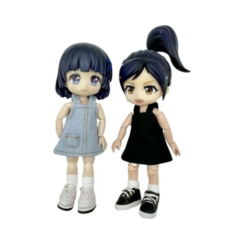 New Handmade Jeans Dresses Fashion 3 Colors Dolls Outfits Denim Camisole Skirt Dolls Tops for 1/11 OB11 Dolls/for 1/12 BJD