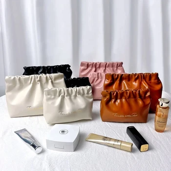 1 Set of Portable Organizer Bag, Foldable Pouch, Elastic Flap Bag, Women's Travel Lipstick Makeup Bag, Pocket Bag, Data Cable 1