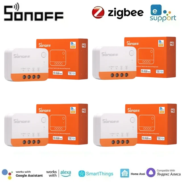 SONOFF ZBMINI L2 Zigbee Smart Switch Mini L2 Zigbee ZBMINIL2 No Neutral Wire Two-Way Control Required 1-Gang  Alexa Google Home