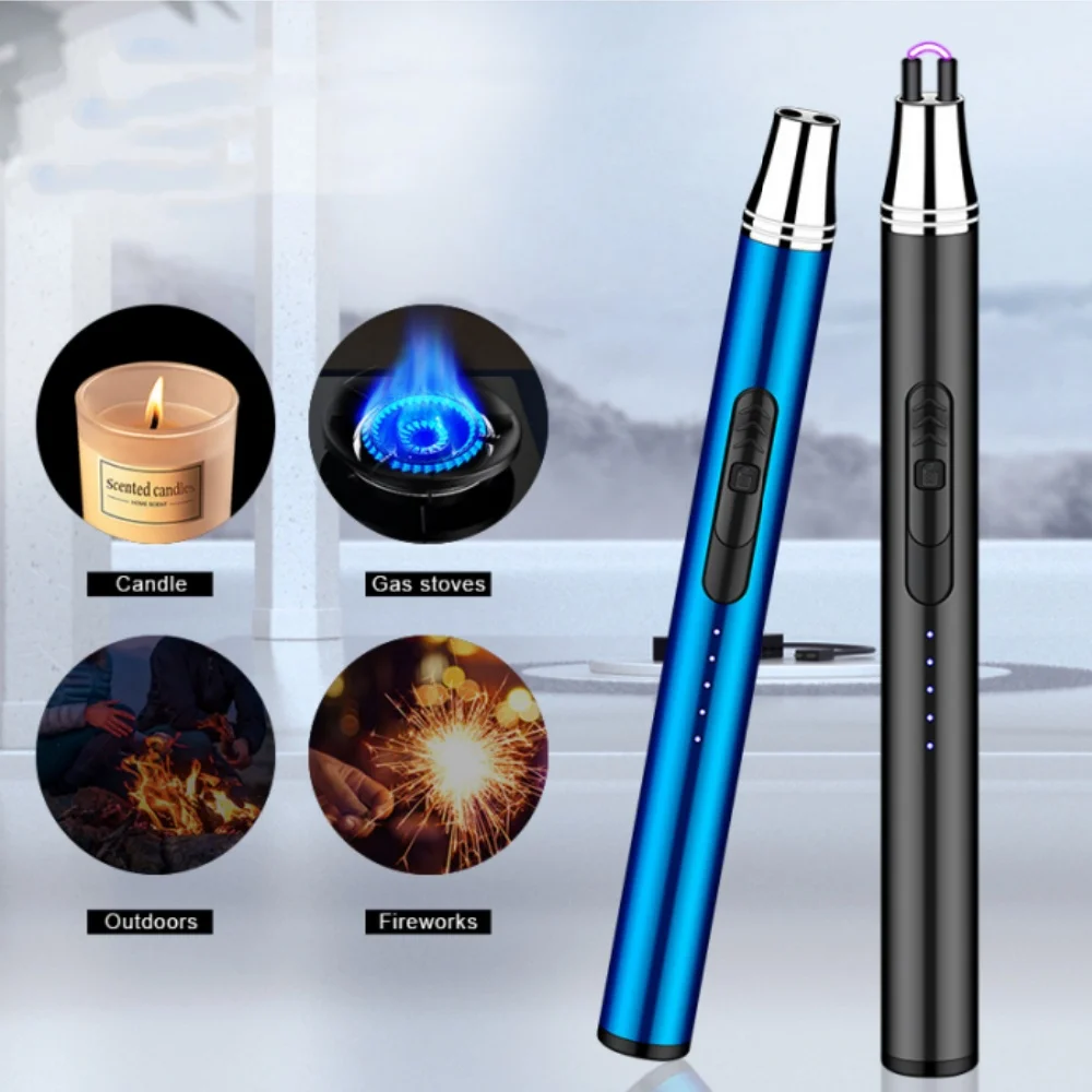 Description Picture 4 of itemUSB Electric Rechargeable Long Kitchen Lighter for Stovetop Windproof LED Plasma Candle Unusual Lighter For Men Christmas Gift
