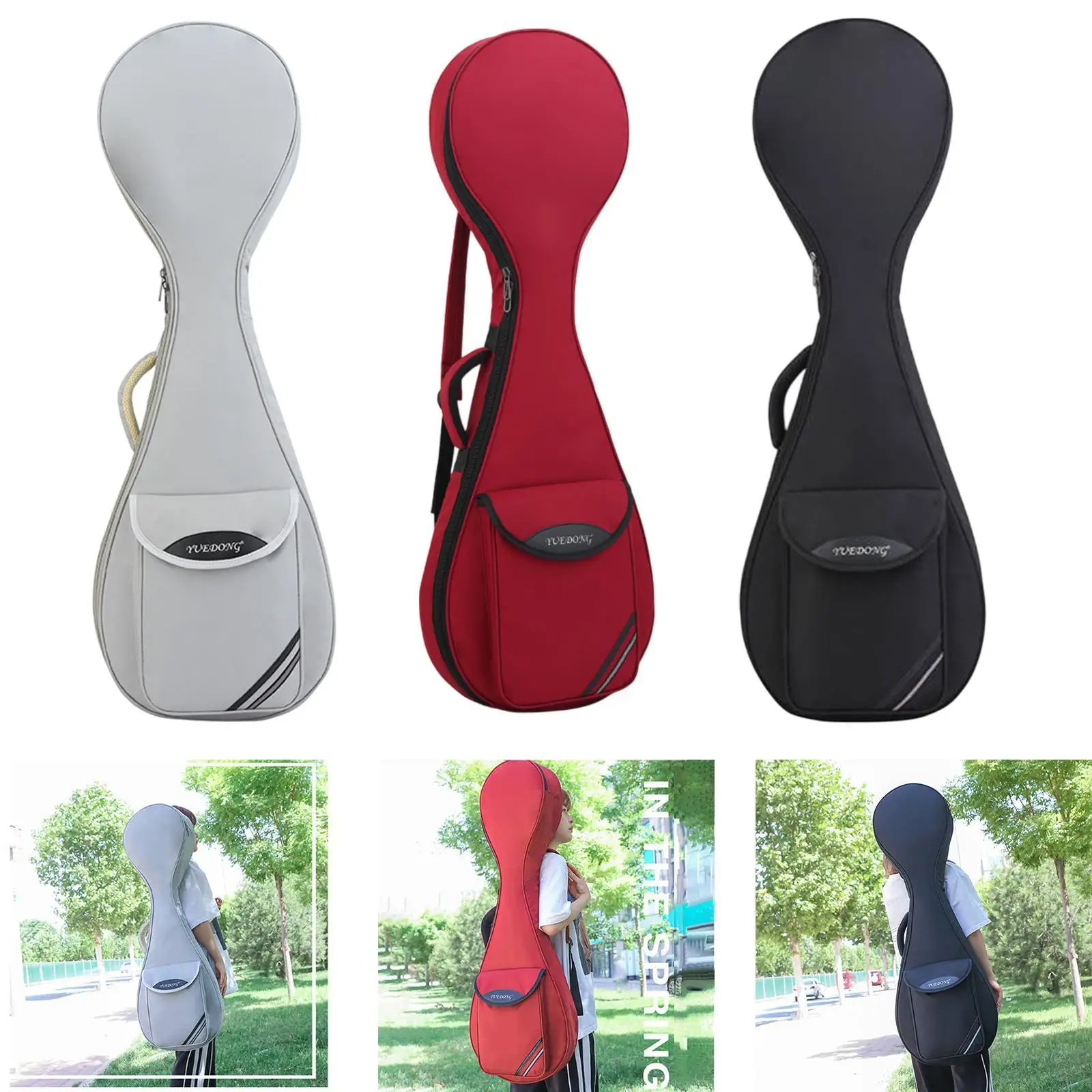 Pipa Case Lightweight Protection Case with Pocket Waterproof Oxford Cloth Thick Padded Portable Pipa Bag Backpack Banjo Gig Bag