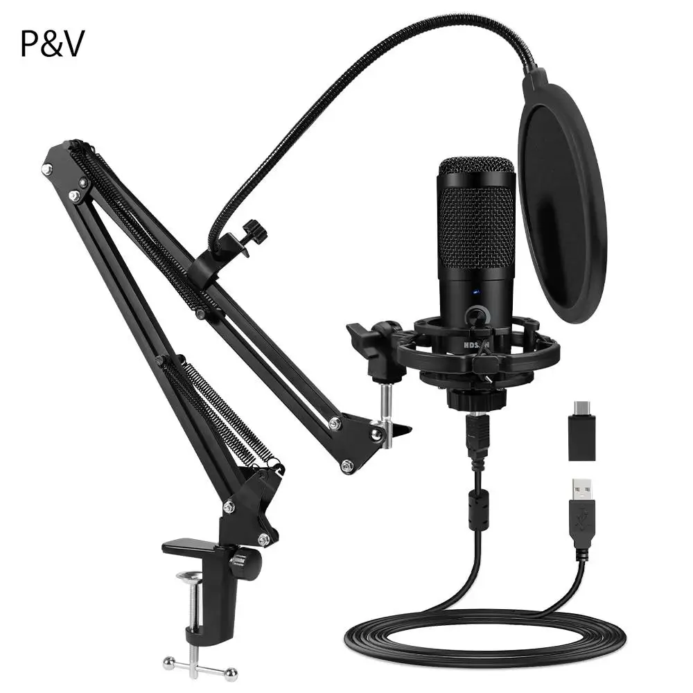 USBCondenserMicrophone192KHZ24BITProfessionalVocalRecordingCondenserMicrophonefor