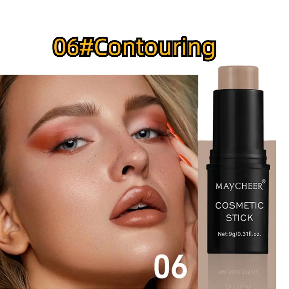 Maquillaje 6 colores Contour Shading Waterproof Natural Blush Stick V-face Nourish Glitter Highlighter