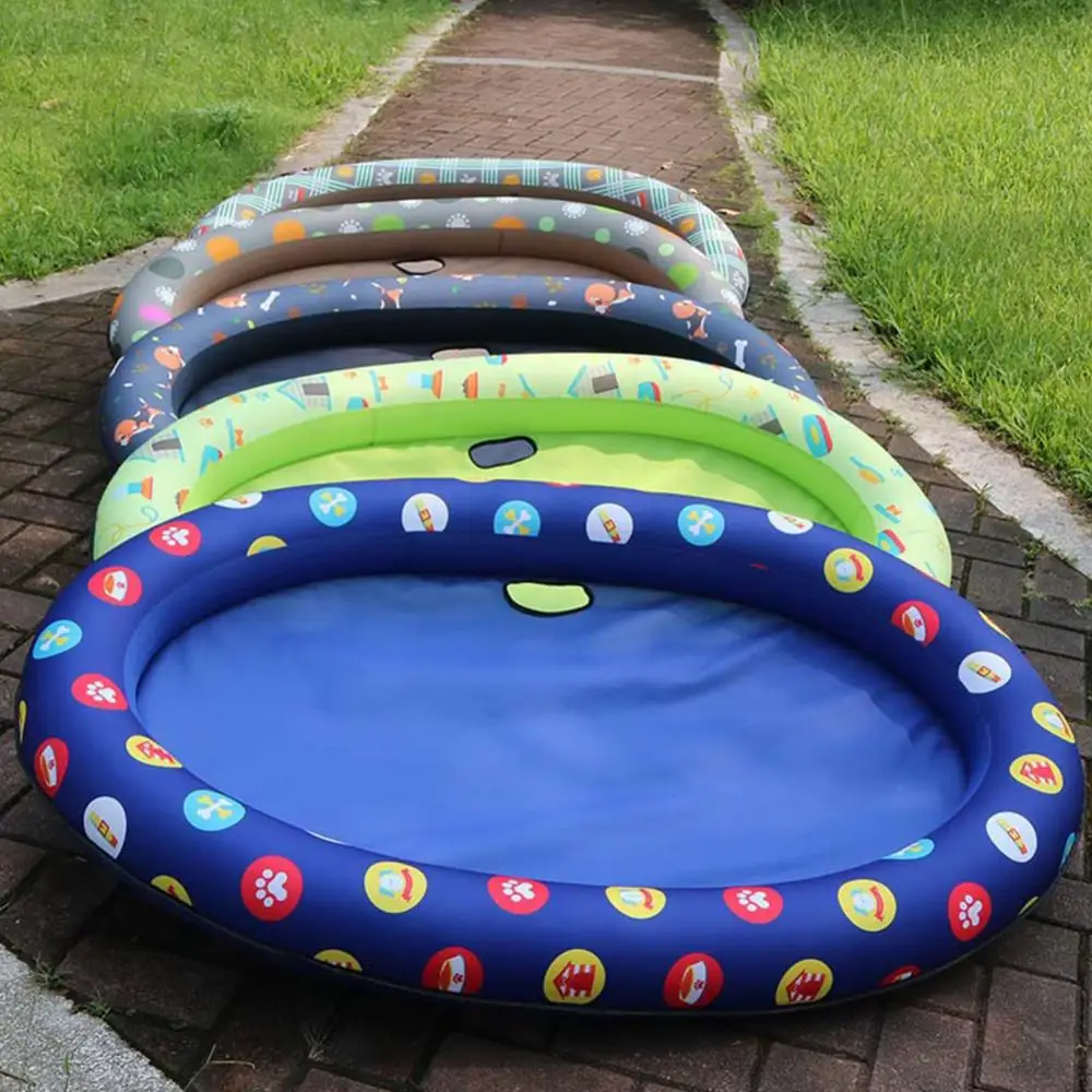 Print Inflatable Swimming Pool Pet Dogs Floating Raft Bed Water Play Cushion Pet Inflatable Hammock Summer Beach Toy For Dog