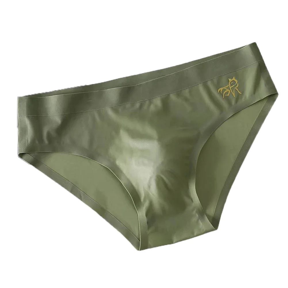 Description Picture 3 of itemSummer Men's Ice Silk Briefs Seamless Quick-dry Underwear for Men Daily Underwear Middle Waist Solid Sexy U Convex Pouch Panties