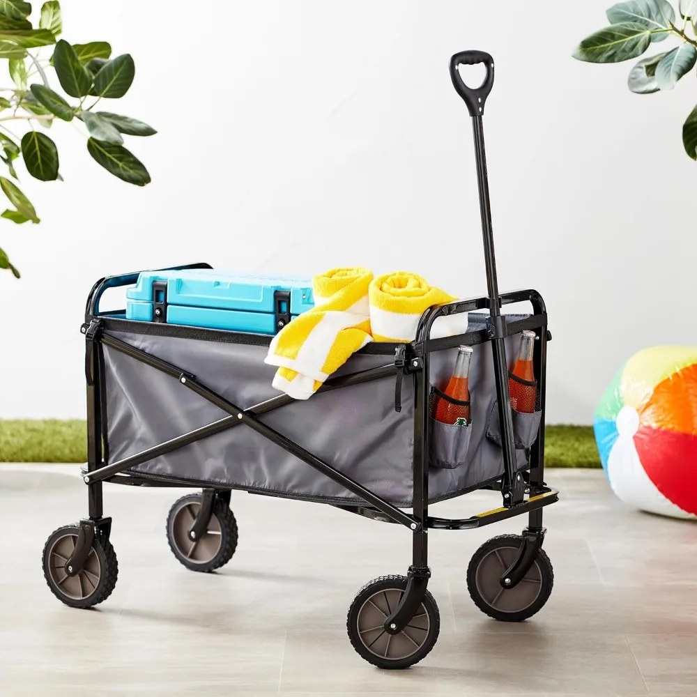 

Garden Carts Free Shipping Gray Trolley Collapsible Folding Outdoor Utility Wagon Hand Cart Handcart Trolleys Supplies Home