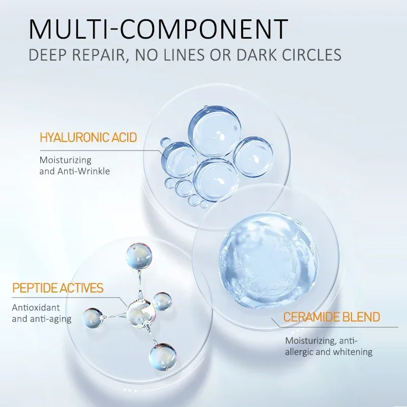Anti Wrinkle Eye Cream Eye Cream Peptide Eye Bags Eye Cream Anti Dark Circle Hyaluronic Acid Wrinkle Removal Cream Roller Massager Skin Care Beauty