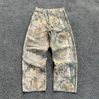 Camouflage Cargo Pants Y2K New American Mainstream Hip Hop Skateboard Men Women Streetwear Gothic High Street Super Loose Jeans 2