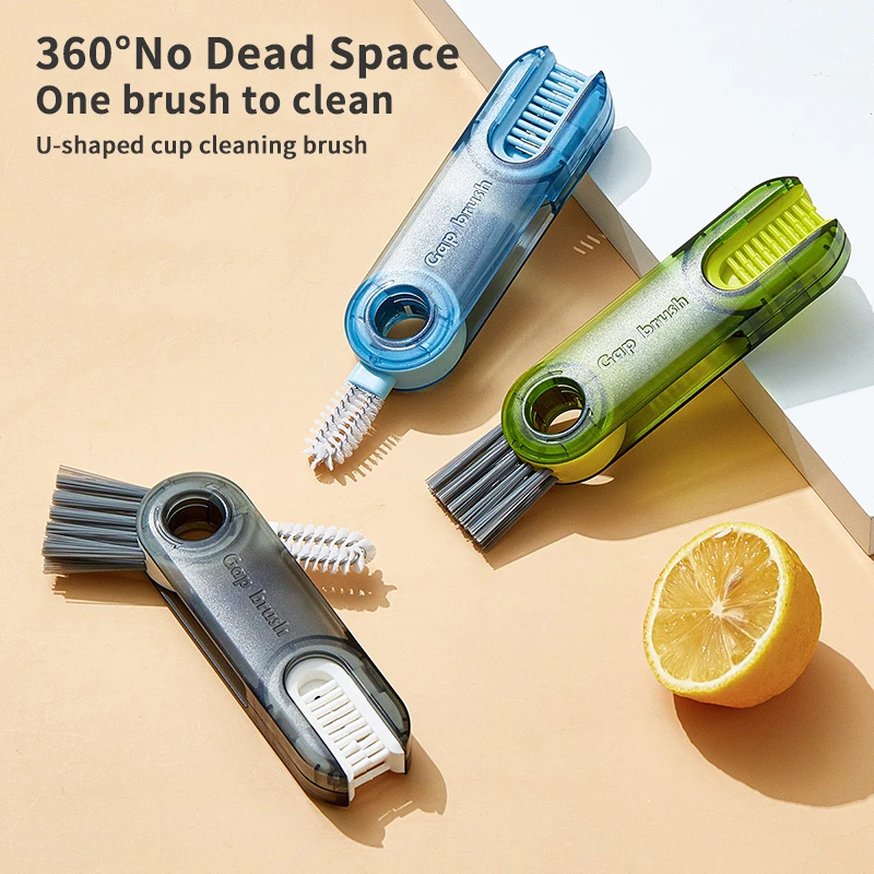 3 in 1 Tiny Bottle Cup Lid Detail Brush Straw Cleaner Tools Multi