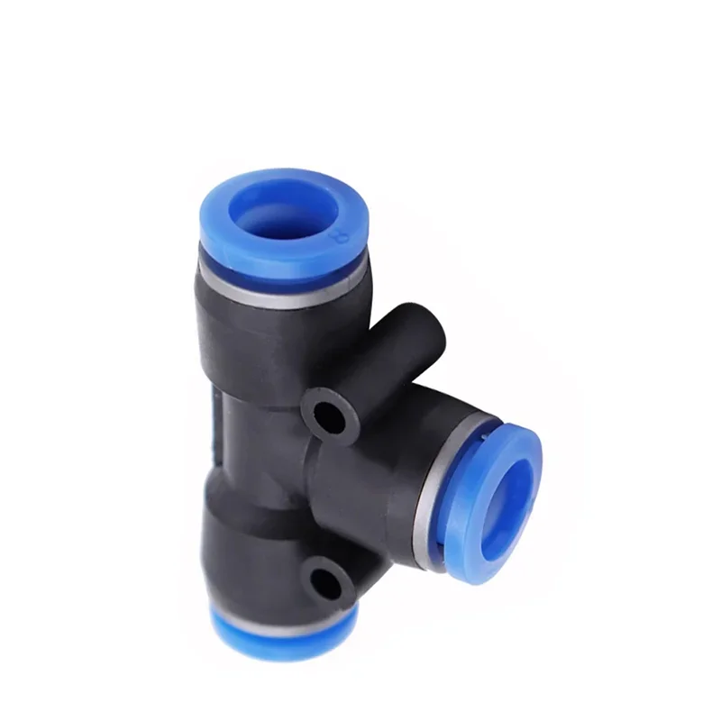 50/100/500PCS 4/6/8/10/12mm PE PEG Pneumatic Air Connector Quick Fitting Tee Reducer 3 Way T-shaped Plastic Pipe Hose Connector