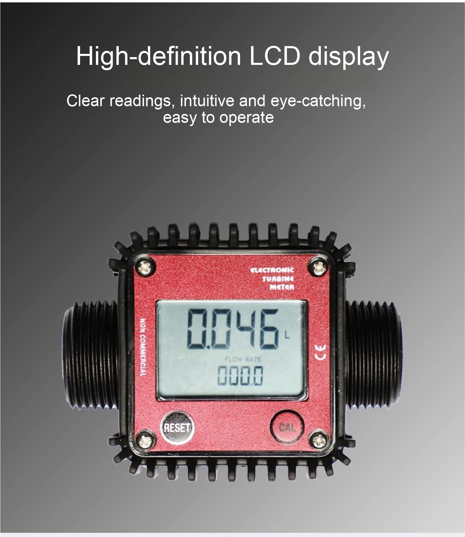 Electronic Turbine Flowmeter K24 Digital Fuel Flow Meter Diesel Methanol Water