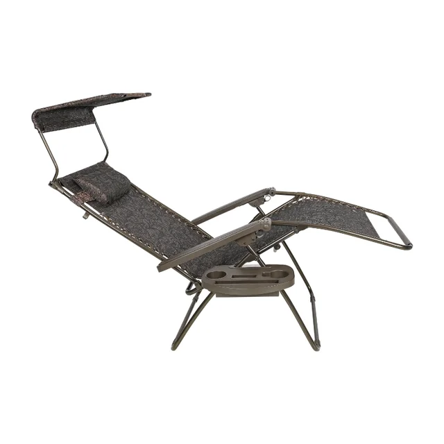 Bliss Hammocks 26-in Wide Zero Gravity Chair W/ Adjustable Canopy Sun-Shade, Drink Tray, & Adjustable Pillow  Beach Chair 2