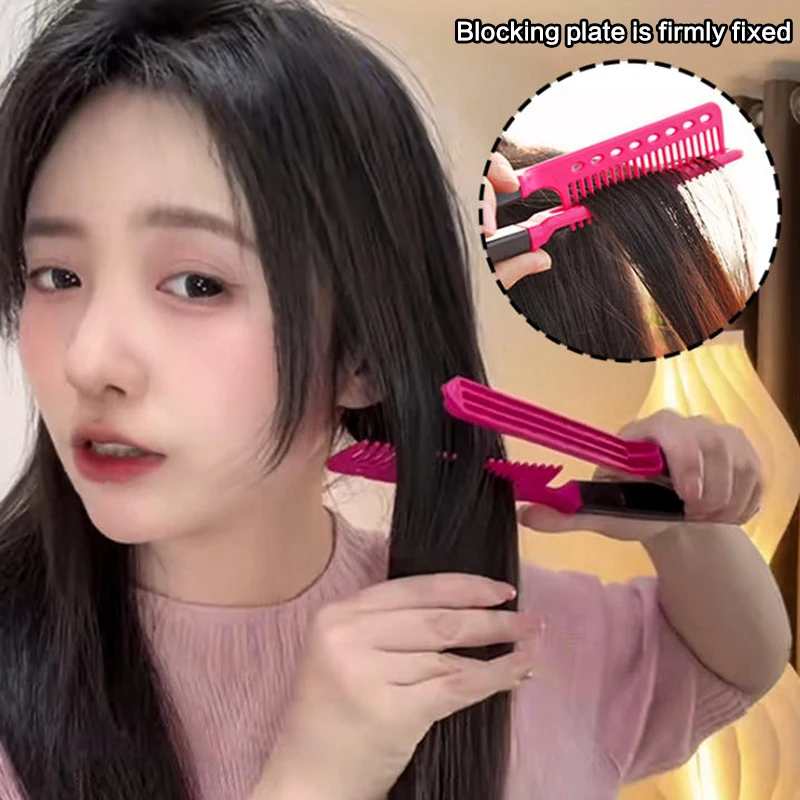 V-Shaped Hair Straightening & Styling Brush - Versatile Unisex Hairdressing Tool