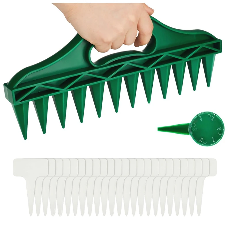 

Sowing Seeds Dispenser Set,12 Holes Seed-In Soil Planter And Soil Spacer For Planting Seeds With 24 Pcs Plant Labels Durable