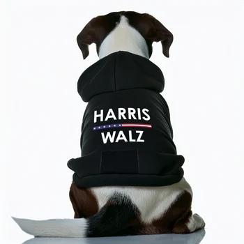 Sweat à capuche chiens imprimé président américain (Trump 2024 ou Harris Walz) - 2025 - Doglovedesign : Vêtement et accessoires pour chiens