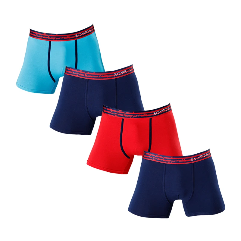 4pcs Men's Panties Sexy Boxer Shorts Brand Underwear For Man Cotton Underpants Slip Mens Set