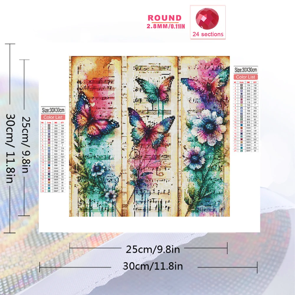 Diamond Painting EverShine 5D Butterfly Flower Full Square Round Drill Mosaic DIY Home Decor Unique Gift