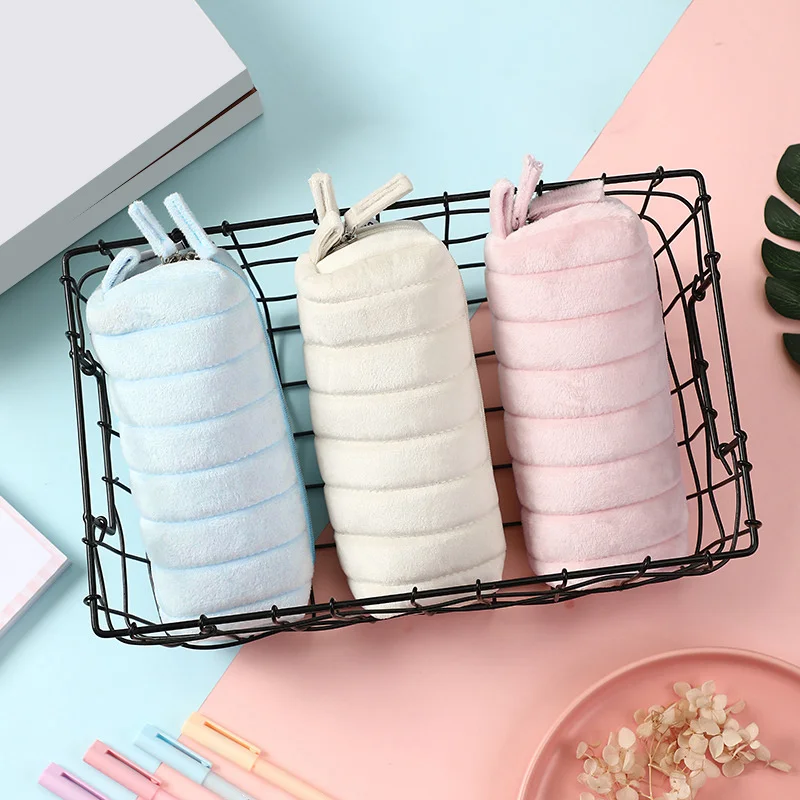 

Cute Clouds Storage Bag Plush Multi Layer Simple Pencil Case Large Capacity Stationery Pencil Pouch School Supplies Home Storage