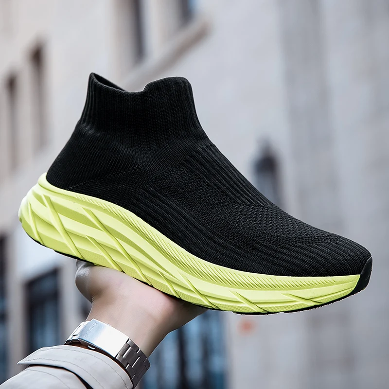 Breathable Sock Shoes Summer Women Men Sneaker Low Top Casual Shoes for Dancing Walking Lace Up Mesh Solid  Plus Size 36-45